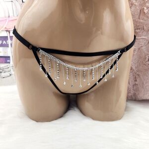 EXTRA LARGE {Victoria's Secret} Tassel {Rhinestones} Crotchless Panty